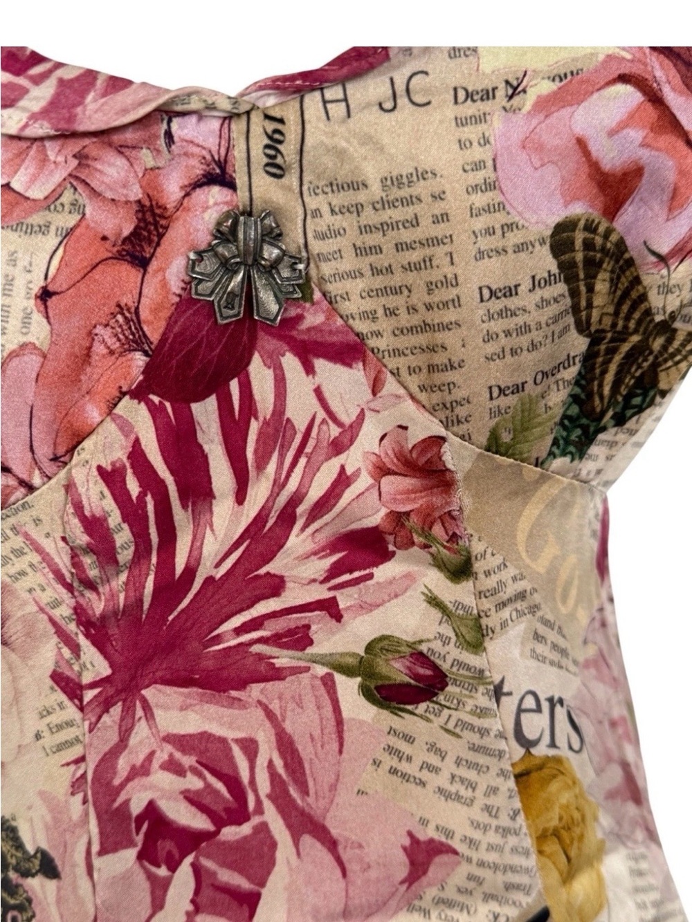 Galliano Newspaper and Floral Print Dress - Picture 4 of 8
